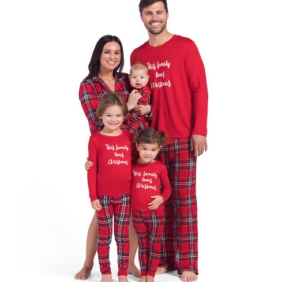 Let’s Get Cozy Christmas Crimson Plaid family Sleep Collection Pajamas NEW 12m - Picture 2 of 4